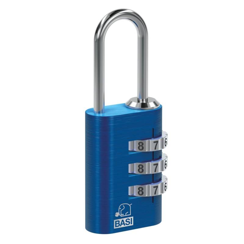 Basi - Kofferschloss - KS 611 - Blau - einstellbare Zahlenkombination - Aluminiumgehäuse von Basi