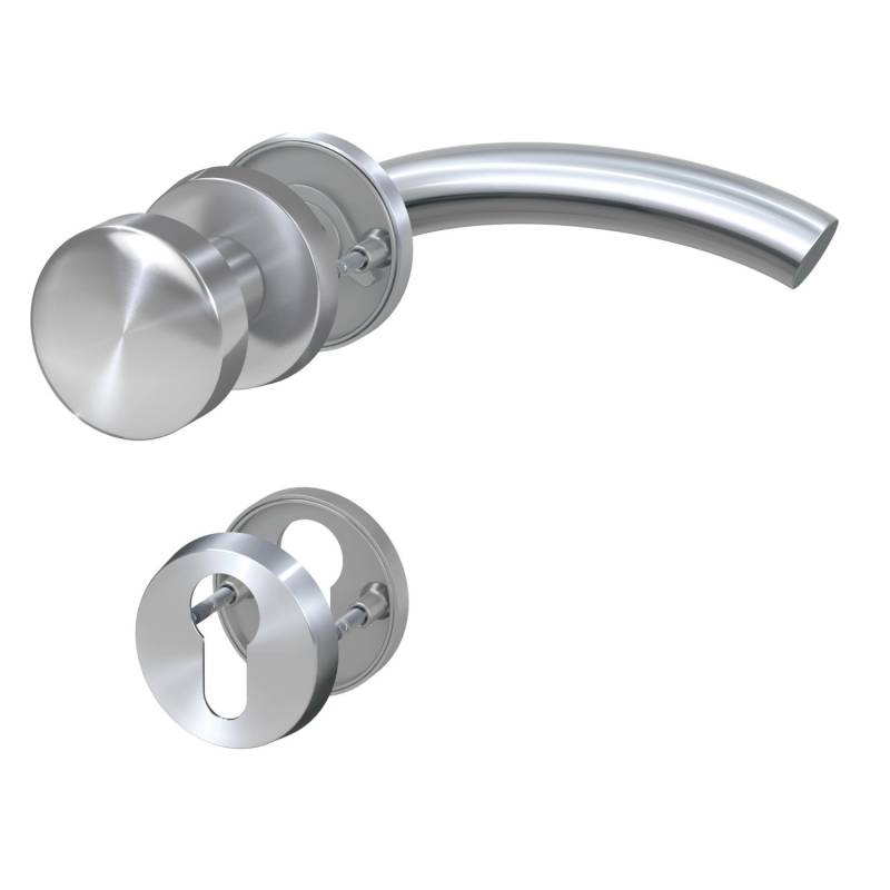 Basi - Rosetten-Garnitur - ZB 3300 - Edelstahl - C-Form Links - Lochung Profilzylinder - 7309-2288 von Basi