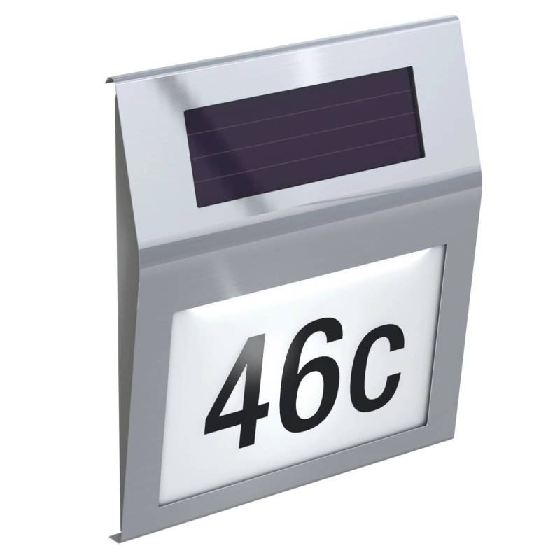 Basi - Solar-Hausnummer - SHN 200 - Edelstahl - 2 weiße LEDs - Solarbetrieben - Zahlen/Buchstaben-Set inkl. - 7300-0021 Basi - Solar-Hausnummer - SHN 200 - Edelstahl - 2 weiße LEDs - Solarbetrieben - Zahlen/Buchstaben-Set inkl. - 7300-0021 von Basi