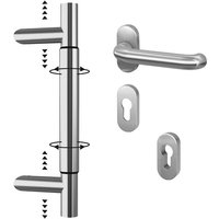 Stoßgriff variabel komplett Set - Stangengriff + Schmalrahmen-Garnitur + Schutzrosette - 7000-SGSV1 - Basi von Basi