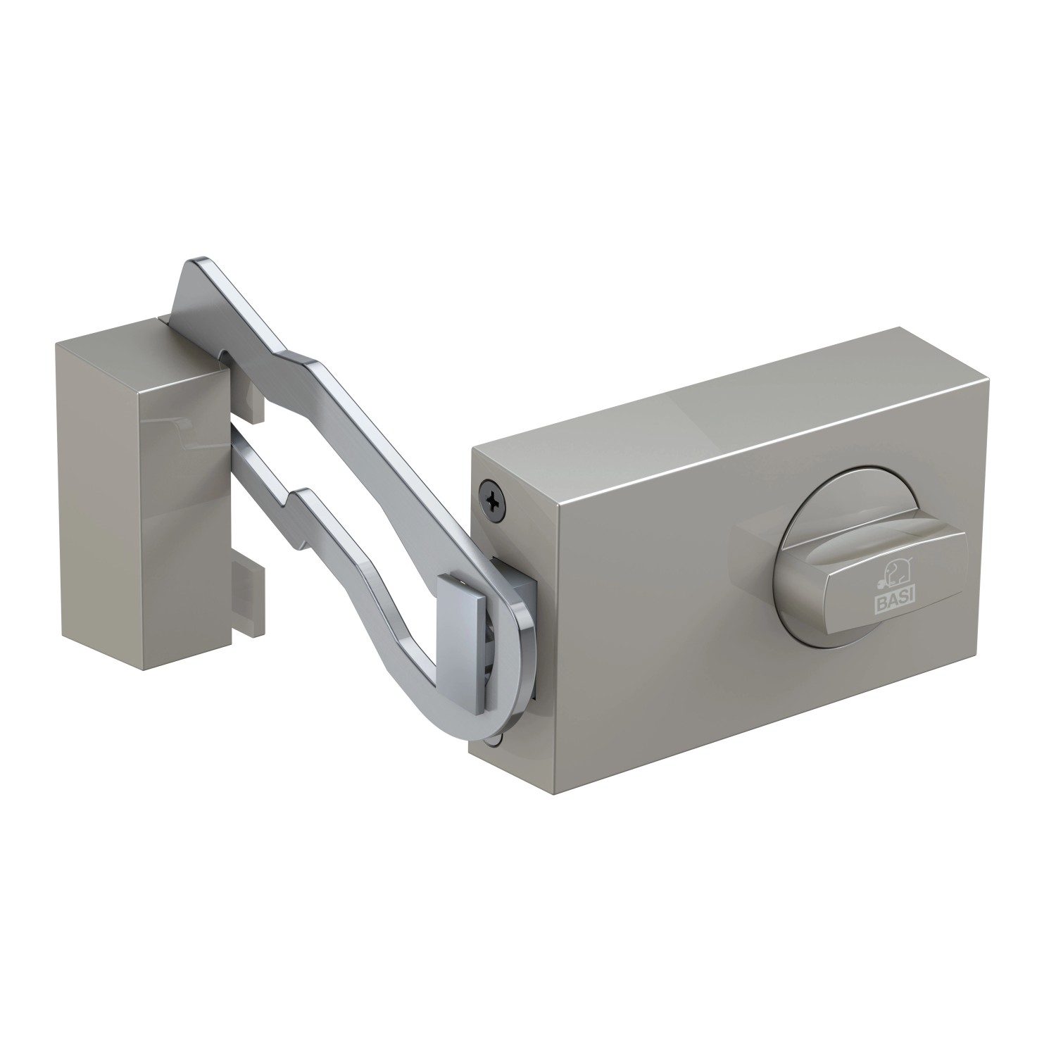 Basi - Türzusatzschloss - KS 500 - Dornmaß 70 mm - Silber - Käntige Ausführung - 2-Tourig -mit Sperrbügel - 1306-0205 von Basi