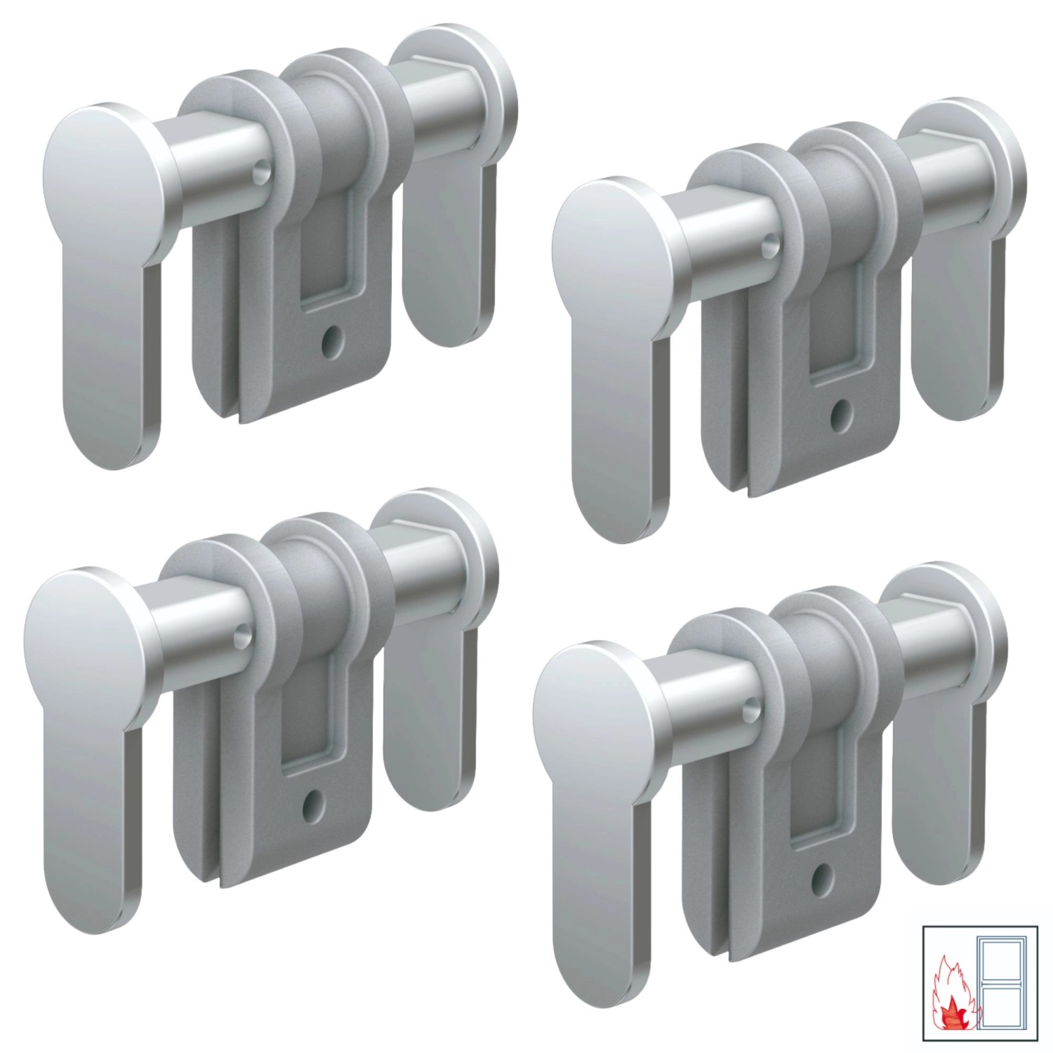 Basi - Universal-Blindzylinder - BZU 100 - Einstellbereich 84-150 mm - Matt vernickelt - Für FH Türen zugelassen - 4er Set Basi - Universal-Blindzylinder - BZU 100 - Einstellbereich 84-150 mm - Matt vernickelt - Für FH Türen zugelassen - 4er Set von Basi