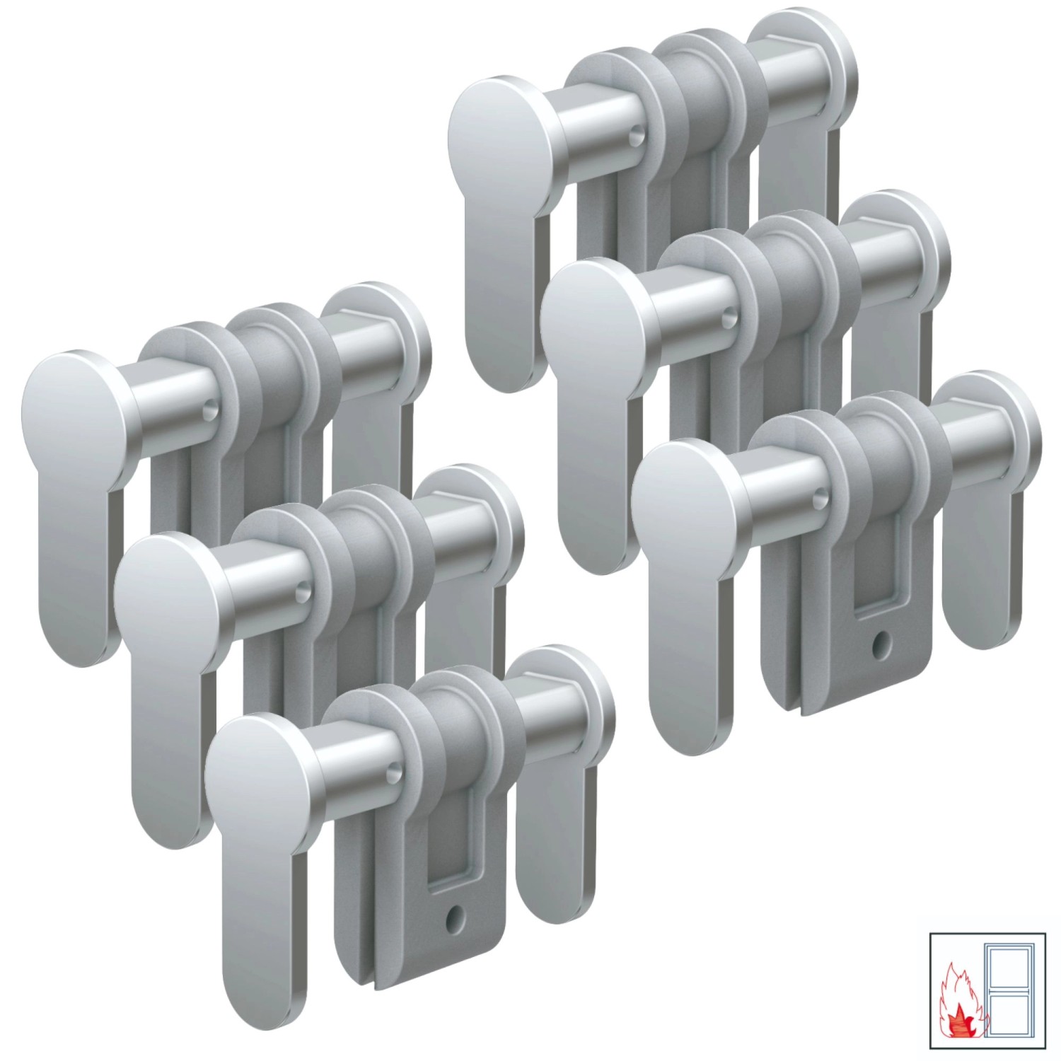 Basi - Universal-Blindzylinder - BZU 100 - Einstellbereich 84-150 mm - Matt vernickelt - Für FH Türen zugelassen - 6er Set Basi - Universal-Blindzylinder - BZU 100 - Einstellbereich 84-150 mm - Matt vernickelt - Für FH Türen zugelassen - 6er Set von Basi