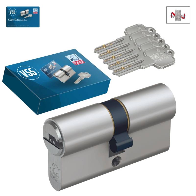 Basi - V55 - Profil-Doppelzylinder - 40/50 mm - Verschiedenschließend - Not- und Gefahrenfunktion Basi - V55 - Profil-Doppelzylinder - 40/50 mm - Verschiedenschließend - Not- und Gefahrenfunktion von Basi