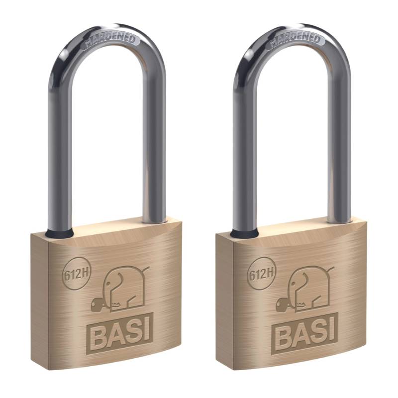 Basi - Vorhangschloss - SET - 2x VHS 612H - Breite 30 mm - Bügelhöhe 40 mm - Verschiedenschließend - mit Wasserstop - Messinggehäuse von Basi