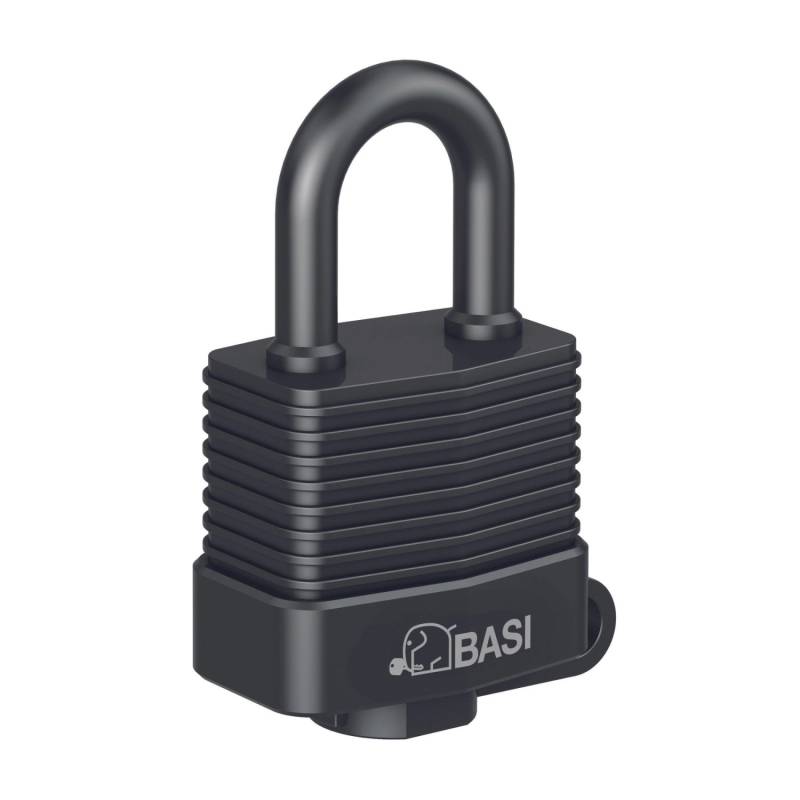 Basi - Vorhangschloss - VHS 615W - 59 mm - Verschiedenschließend - inkl. 2 Schlüssel - Witterungsgeschütztes Stahllamellengehäuse von Basi