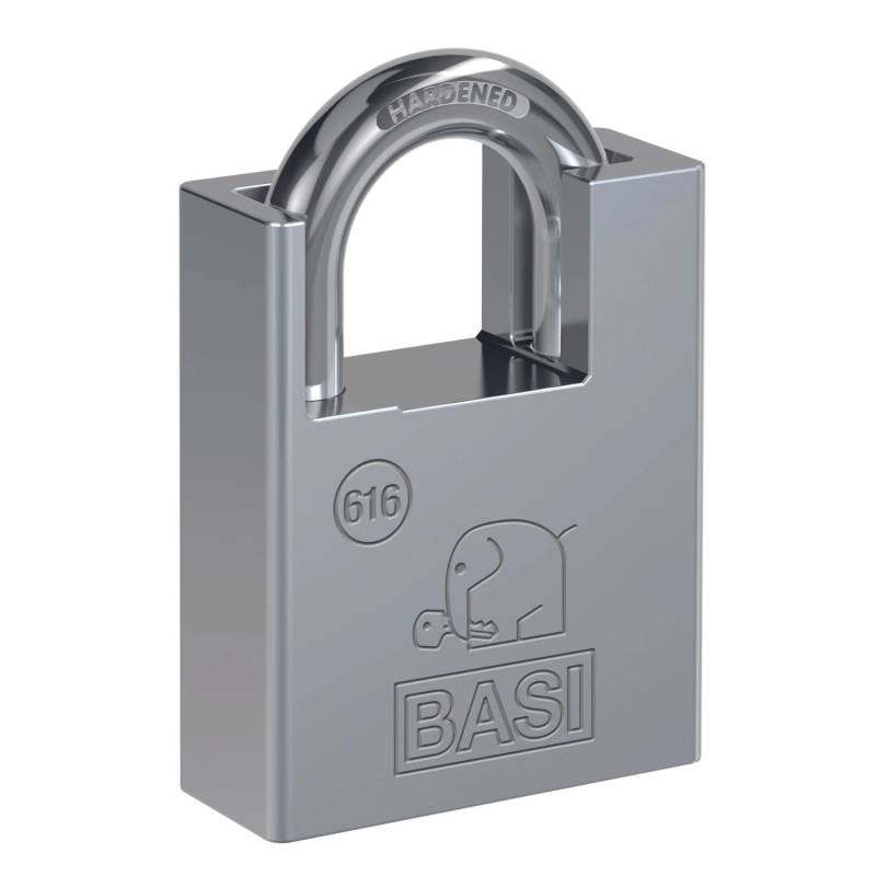 Basi - Vorhangschloss - VHS 616 - 40 mm - Verschiedenschließend - Bügelschutz - inkl. 2 Bahnenschlüssel - Stahlgehäuse von Basi