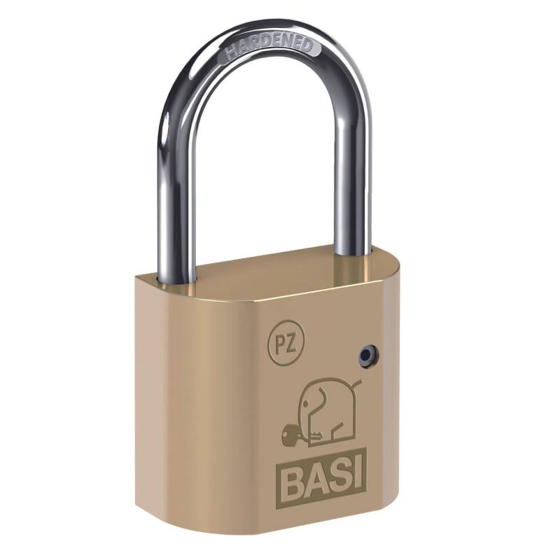 Basi - Vorhangschloss - VHS PZ - 40 mm  - Vorgerichtet für Profil-Halbzylinder 10/30 mm - Messinggehäuse von Basi