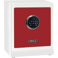 Basi 2020-0000-ROTW mySafe Premium 350 Möbeltresor Zahlenschloss, Fingerabdruckschloss Weiß-Rot von Basi