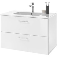 BASIC by Balculina Waschtisch "Best80", Breite 81 cm,mit Waschbecken, Doppelwandiger Metallschubk., Softlclose von Basic By Balculina