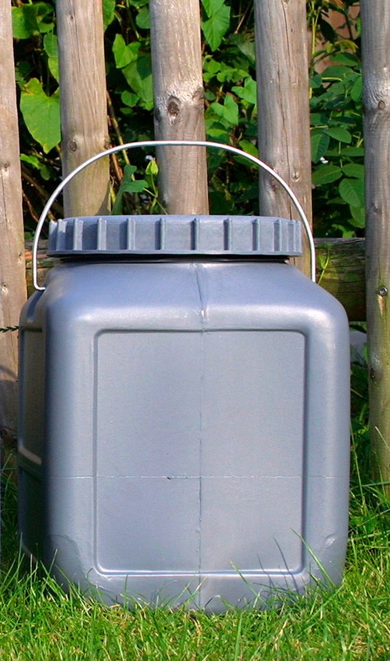 BasicNature Aufbewahrungsbox BasicNature Weithalstonne - grau - 20 Liter - eckig von BasicNature