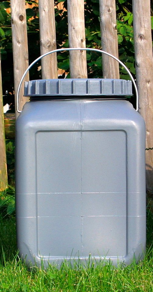 BasicNature Aufbewahrungsbox BasicNature Weithalstonne - grau - 25 Liter - eckig von BasicNature