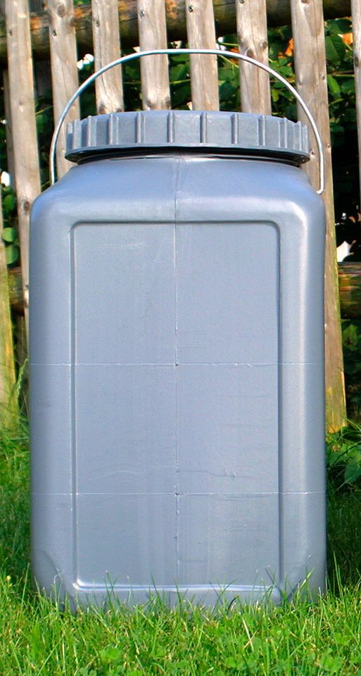BasicNature Aufbewahrungsbox BasicNature Weithalstonne - grau - 30 Liter - eckig von BasicNature