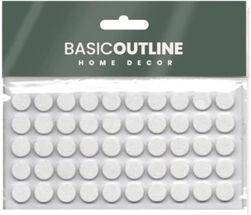 50 Stück weiß Gummipuffer selbstklebend 10 mm Pads für Lärmdämmung, Anschlagpuffer für Türen Dämpfer für Schranktüren, Gummifüße für Notebook, Tastatur, Schränke und Schubladen (Weiß, 50er Pack) von Basic Outline