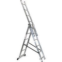 Alu-Schiebeleiter BASIC 3-in-1, Arbeitshöhe Anlegeleiter 4,86 m von Basic