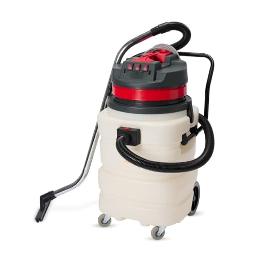 HEMMDAL Industriestaubsauger | 3.000 W | 90 Liter Fassungsvermögen | Nass-Trocken-Sauger mit 3 einzeln zuschaltbaren Saugmotoren | Kippfahrgestell | Zubehör für unterschiedliche Einsatzbereiche von HEMMDAL