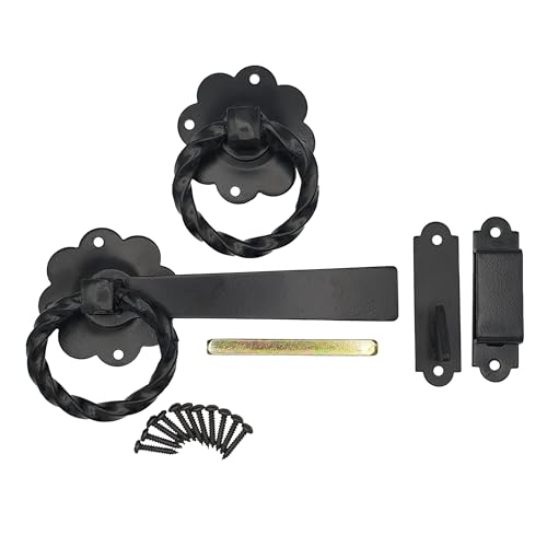 keypak Ring Gate Latch Set, Twisted Black von keypak