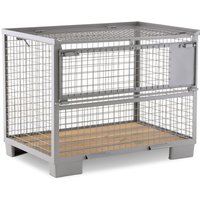 C-Ware BASIC Euro-Gitterbox mit halb abklappbarer Längswand und Deckel, HxBxT 970 x 1.240 x 835 mm, steingrau C-Ware BASIC Euro-Gitterbox mit halb abklappbarer Längswand und Deckel, HxBxT 970 x 1.240 x 835 mm, steingrau von Basic