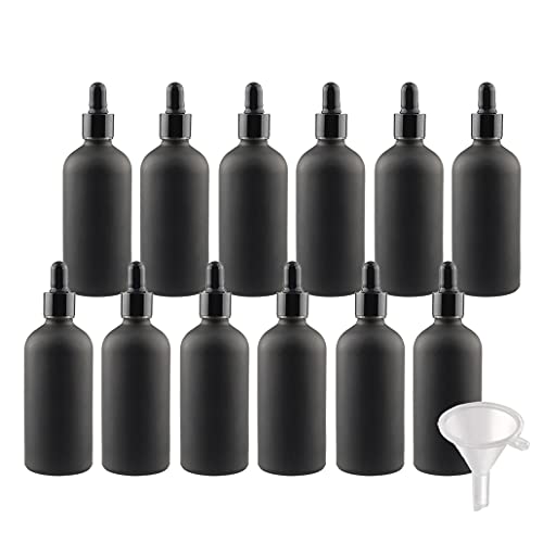 BasicPacking 24 Stück 100ml Matt Schwarzglas Pipettenflasche, Leere Kleine Glasflasche mit Schwarz Pipette, Glaspipette Tropfflasche für ätherische Öle Aromatherapie + 2x Trichter BasicPacking 24 Stück 100ml Matt Schwarzglas Pipettenflasche, Leere Kleine Glasflasche mit Schwarz Pipette, Glaspipette Tropfflasche für ätherische Öle Aromatherapie + 2x Trichter von BasicPacking