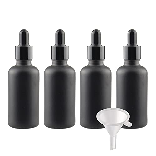 BasicPacking 4 Stück 50ml Matt Schwarzglas Pipettenflasche, Leere Kleine Glasflasche mit Schwarz Pipette, Glaspipette Tropfflasche für ätherische Öle Aromatherapie + 1x Trichter BasicPacking 4 Stück 50ml Matt Schwarzglas Pipettenflasche, Leere Kleine Glasflasche mit Schwarz Pipette, Glaspipette Tropfflasche für ätherische Öle Aromatherapie + 1x Trichter von BasicPacking