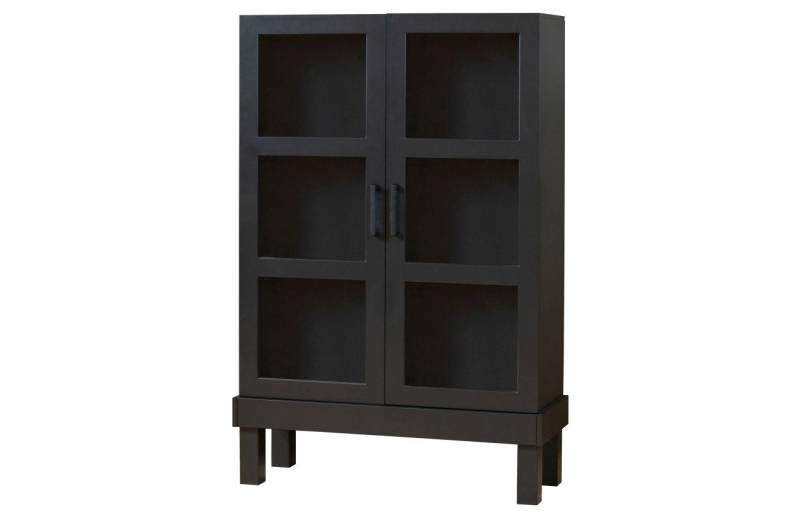 Basiclabel Vitrine Bonk aus Kiefernholz, Schwarz von Basiclabel