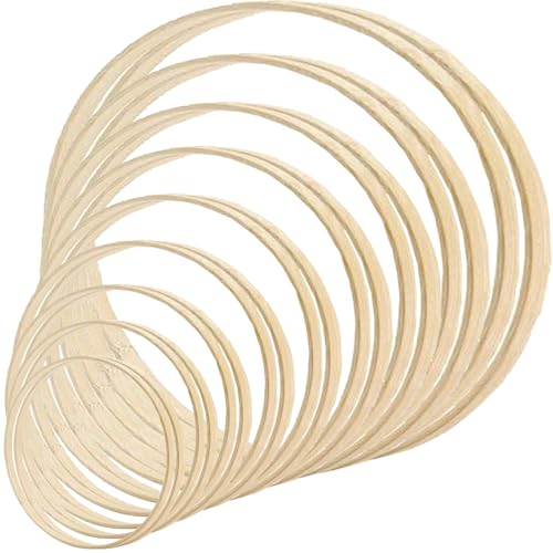 18 Stück 9 Größen Bambus Blumenkranz, Basicon Traumfänger Ringe Holzringe zum Basteln Makramee Ringe zum Basteln Aufhängen Traumfänger DIY Floral Hoop Wandbehang Handwerk Floristik Hochzeitskranz(3/4/ von Basicon