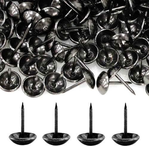 500 Stück Polsternägel, Basicon Vintage Möbel Nägel Bronze Thumb Tacks Polster Reißzwecken Reißnägel Antike Ziernägel Möbel Dekorative Nägel für Sessel Möbel Bett, 11x17mm Schwarz von BetterJonny