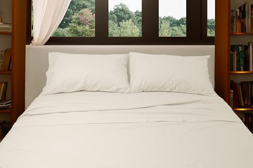 Basile Milano - Bettwäsche-Set für Doppelbett aus reinem Baumwollperkal, unifarben, weiß. von Basile Milano