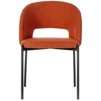 2 Stühle in Orange & Anthrazit Strukturstoff und Metall (2er Set) von Basilicana
