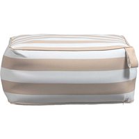 Outdoor Hocker aufblasbar in Beige und Weiß Streifenmuster (2er Set) von Basilicana