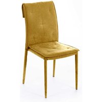 Esstisch Stühle in modernem Design Microfaser in Gelb (4er Set) von Basilicana