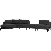 U Sofa Dunkelgrau 400 cm mit Armlehnen fünf Sitzplätzen (fünfteilig) von Basilicana