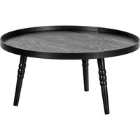 Runder Wohnzimmer Tisch schwarz in modernem Design 75 cm breit (zweiteilig) von Basilicana