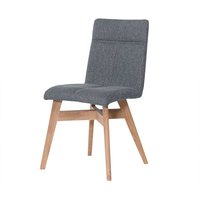 2 Stühle in Grau Webstoff Massivholzgestell aus Eiche (2er Set) von Basilicana