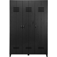 3 Türen Spindschrank in modernem Design schwarz lackiert von Basilicana