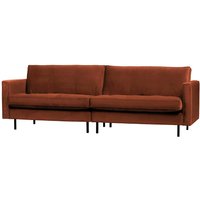3er Sofa in Rostfarben Samt Retro Style von Basilicana