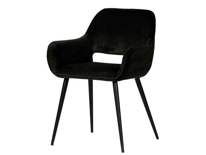 Armstühle in Schwarz Samt Metallgestell (2er Set) von Basilicana