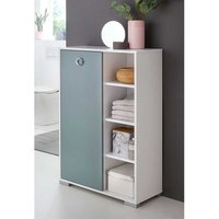 Badezimmer Highboard in Hellblau und Weiß 65 cm breit von Basilicana