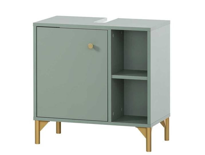 Badezimmer Unterschrank in Graugrün und Goldfarben Made in Germany Badezimmer Unterschrank in Graugrün und Goldfarben Made in Germany von Basilicana