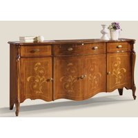 Barockes Sideboard in Nussbaumfarben floralen Intarsien von Basilicana