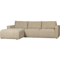 Beige Stoff Ecksofa mit drei Sitzplätzen Armlehnen von Basilicana