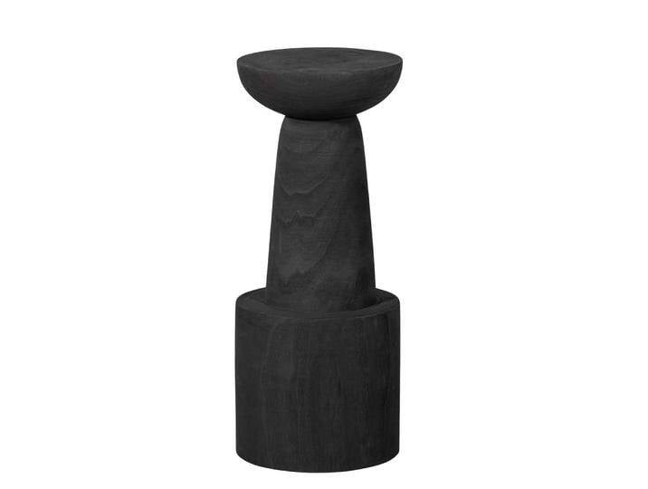 Beistellhocker Hocker aus Massivholz in runder Form (2er Set) von Basilicana