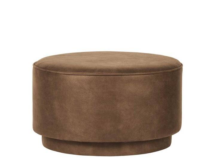 Beistellhocker in Cognac Braun Microfaser 60 cm breit von Basilicana
