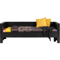 Bett in Schwarz Kiefer massiv Skandi Design von Basilicana