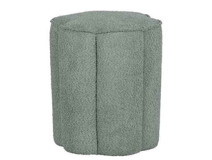 Boucle Polsterhocker Set in Blaugrau 45 cm Sitzhöhe (2er Set) von Basilicana