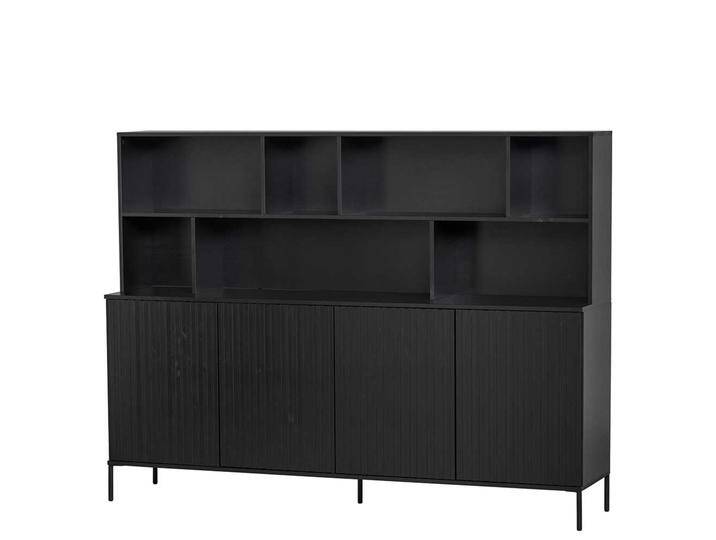 Breiter Wohnzimmerschrank in Schwarz Skandi Design von Basilicana