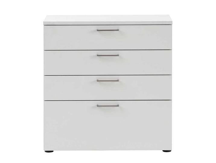 Büro Schubladenkommode in Lichtgrau Metallgriffen von Basilicana