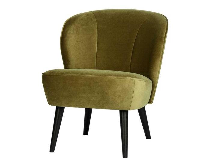 Cocktailsessel in Khaki Samt Retro Design von Basilicana