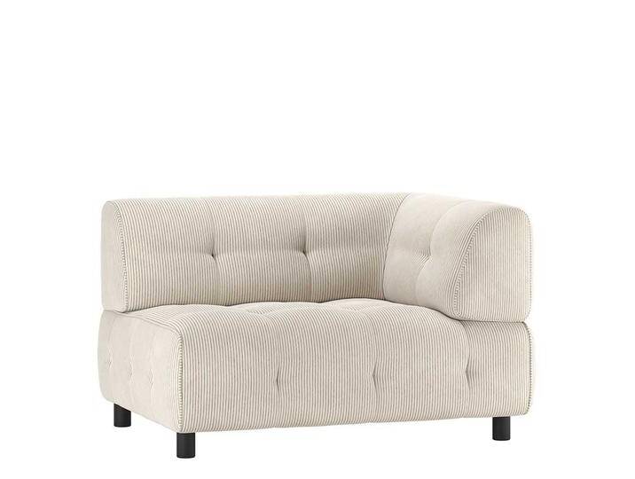 Cordsofa Element Hellgrau in modernem Design 122 cm breit von Basilicana