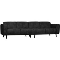 Couch in Schwarz Kunstwildleder Armlehnen von Basilicana